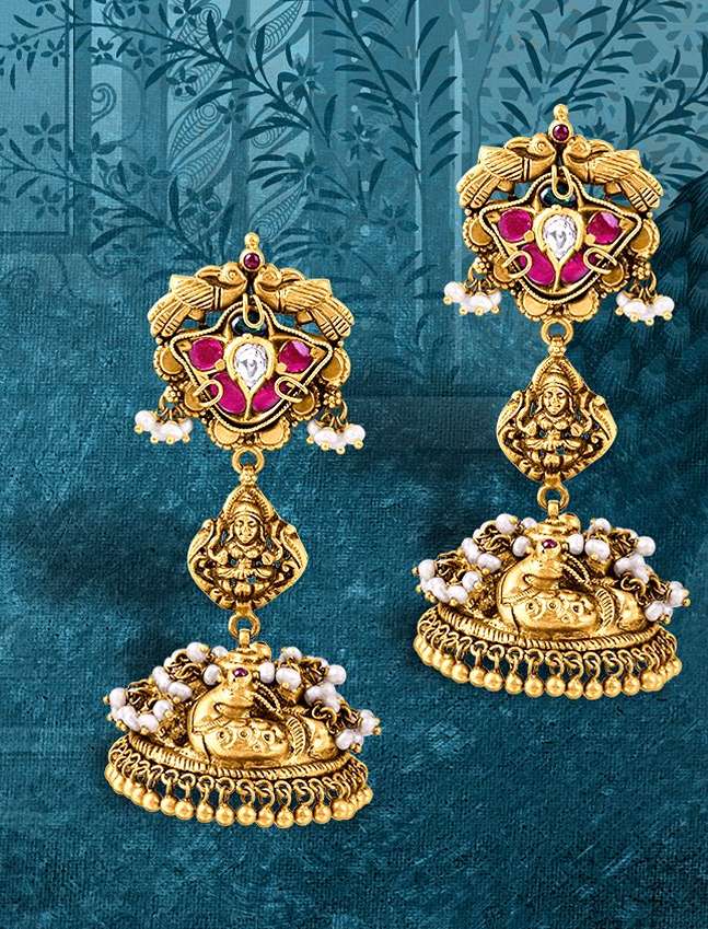 gold temple jhumki