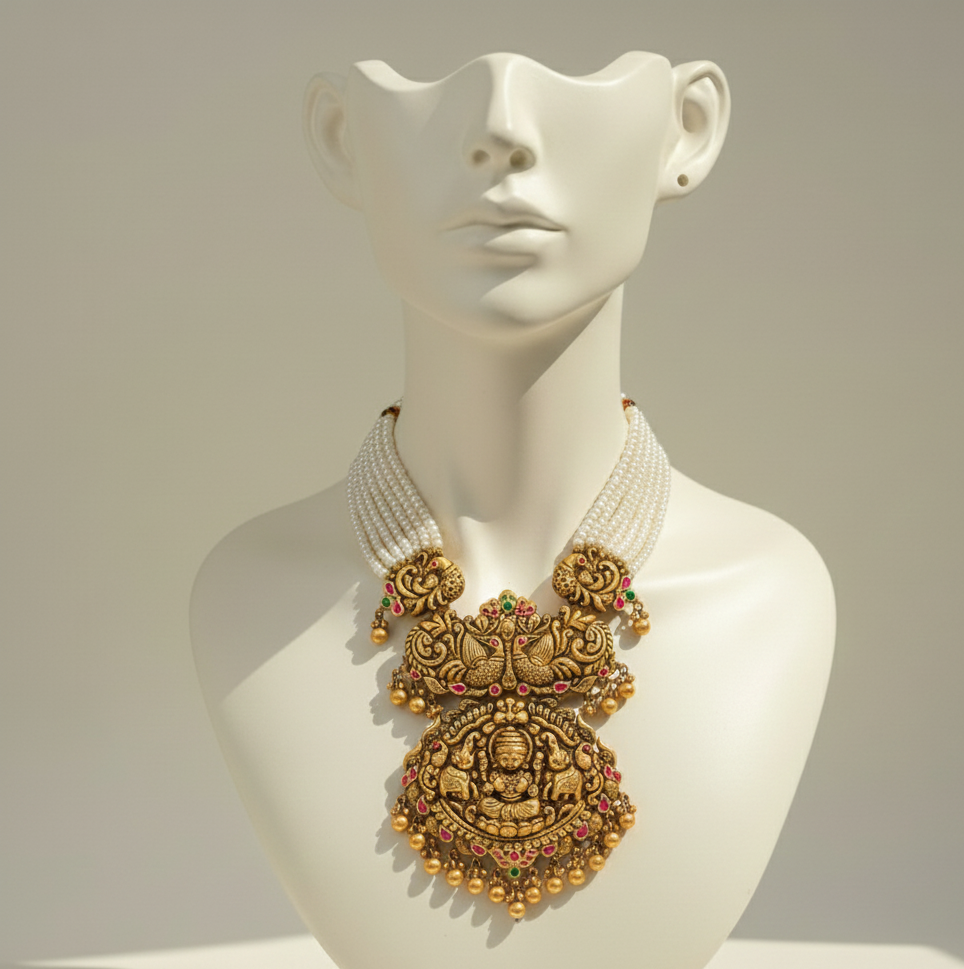 22k gold temple pendent