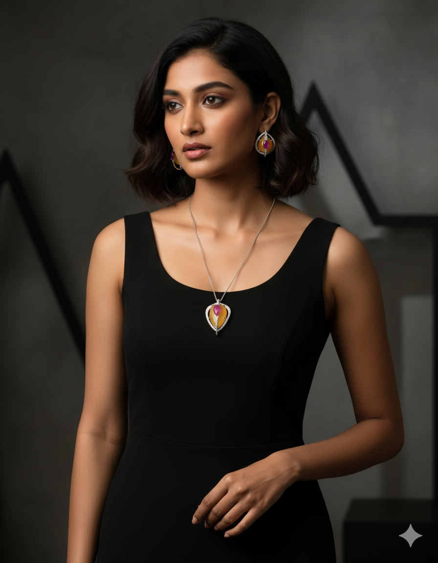 dimond pearls chain pendent