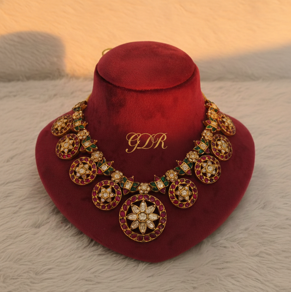 22k jadau kundan buttumala