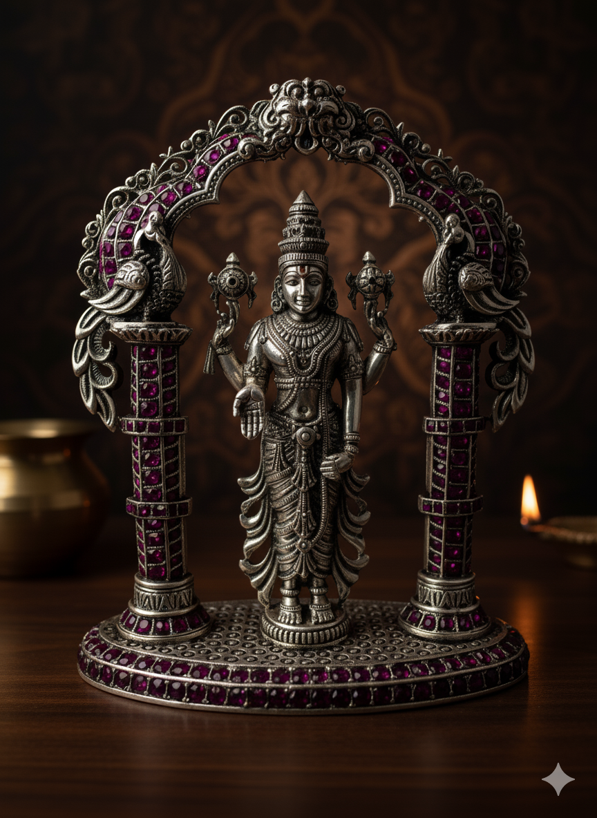 silver tirupati balaji idol