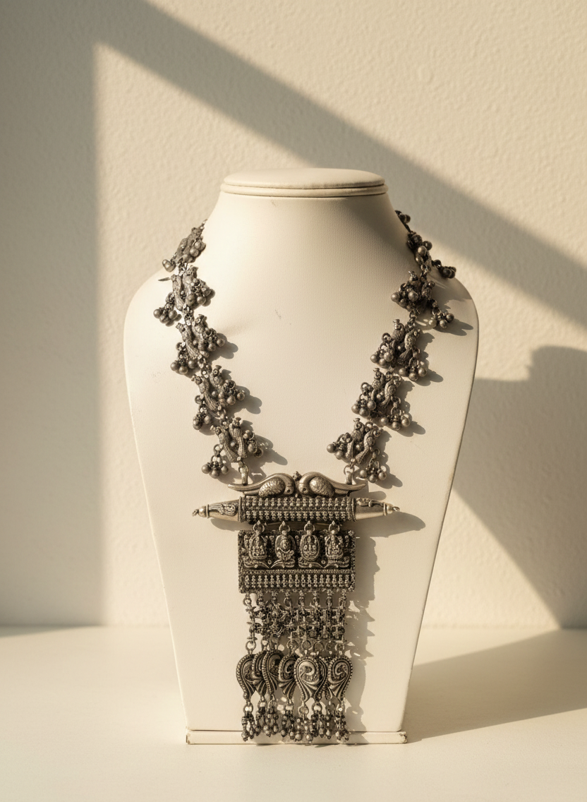 silver full neck taweta