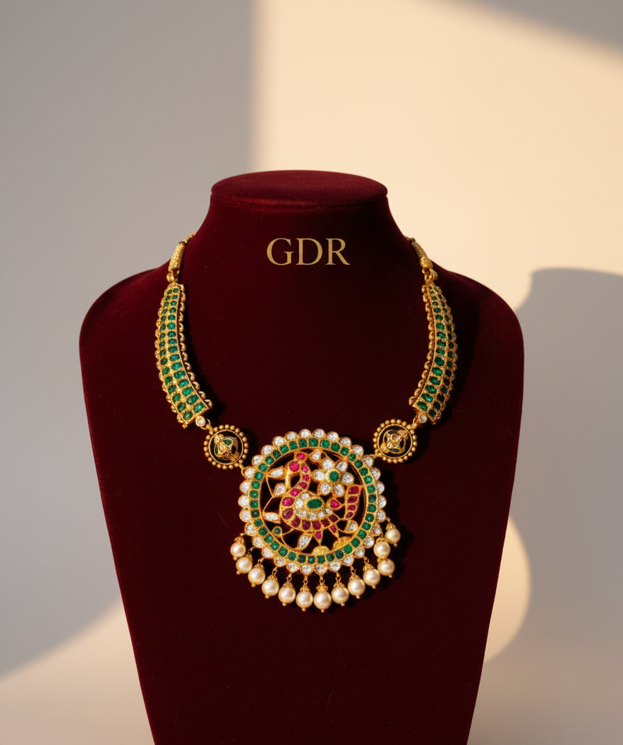 22k jadau kundan kanthi