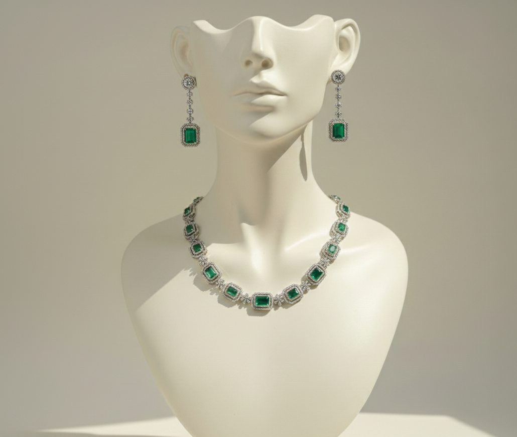 18k dimond with earings set