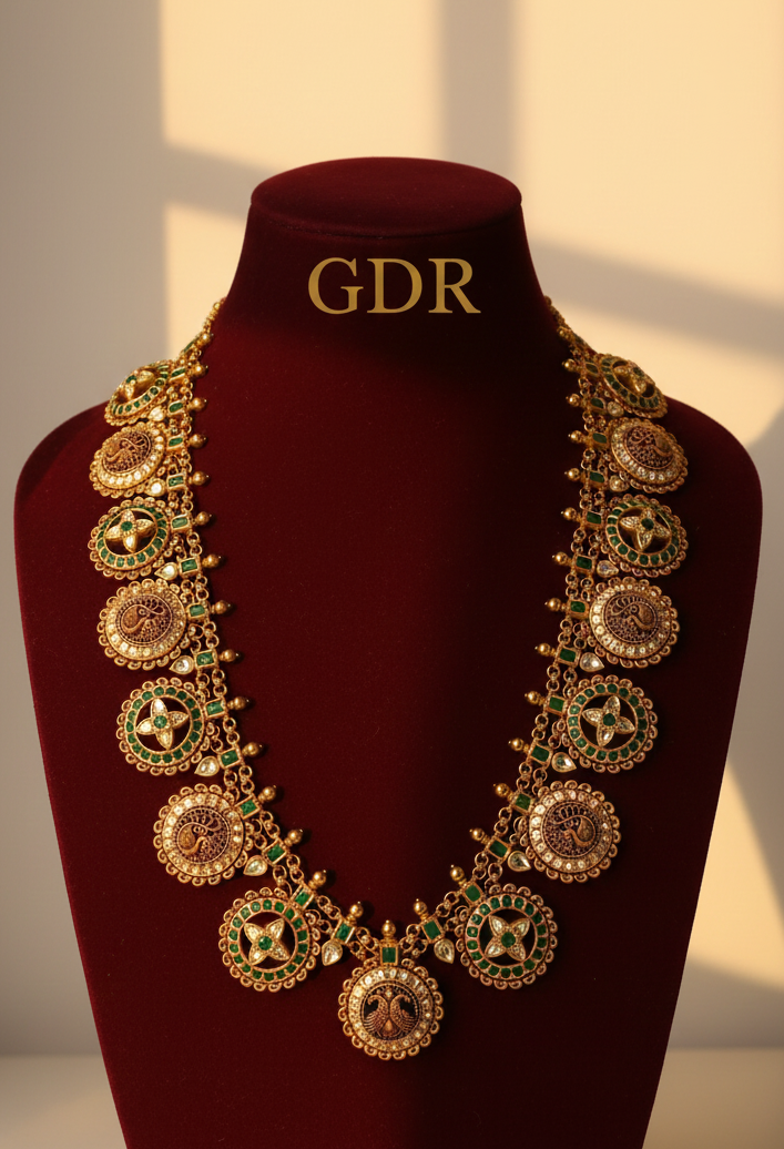 22k solid gold kundan buttumala