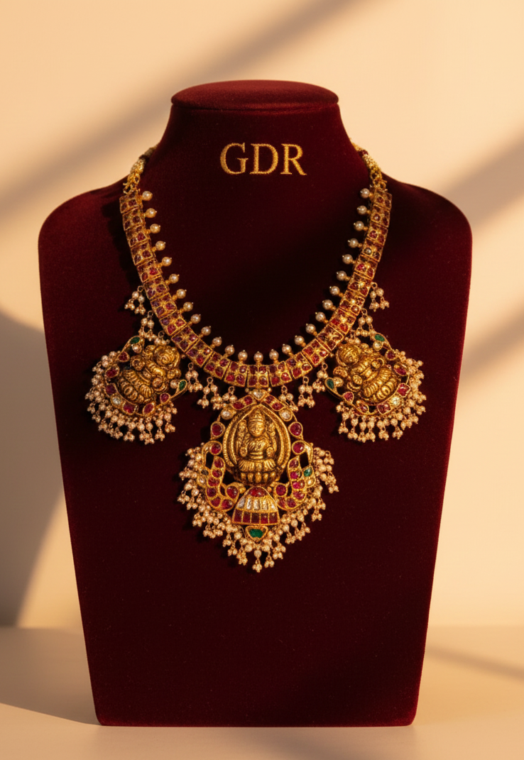 22k jadau kundan guttapusalu