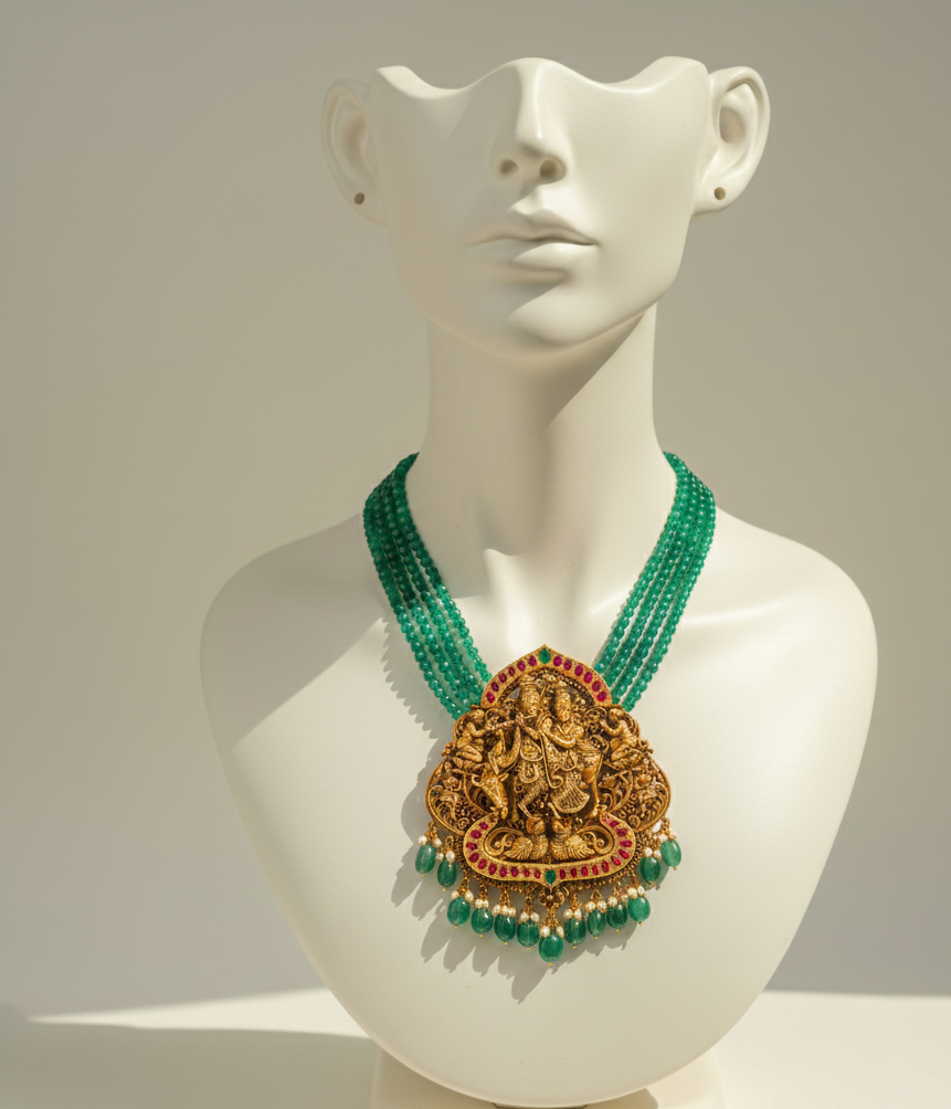 radha krishna jadau pendent