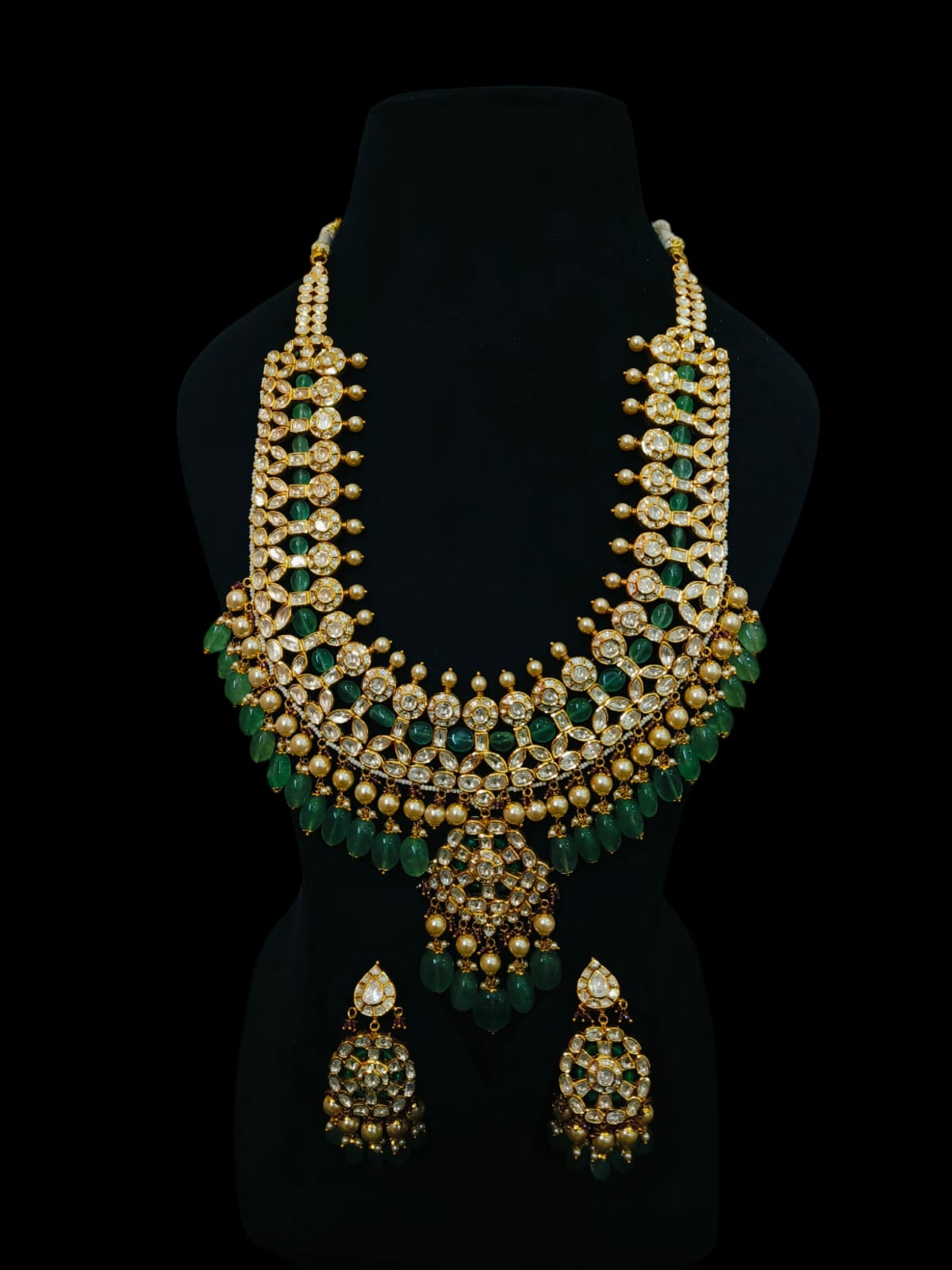 gold kundan polki set