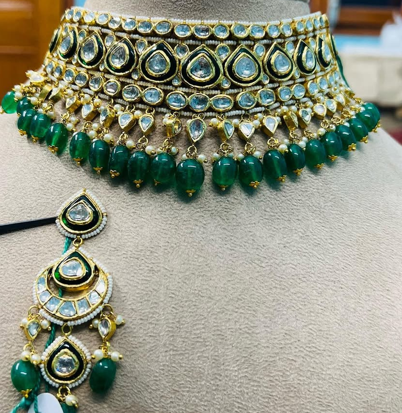 gold kundan polki set
