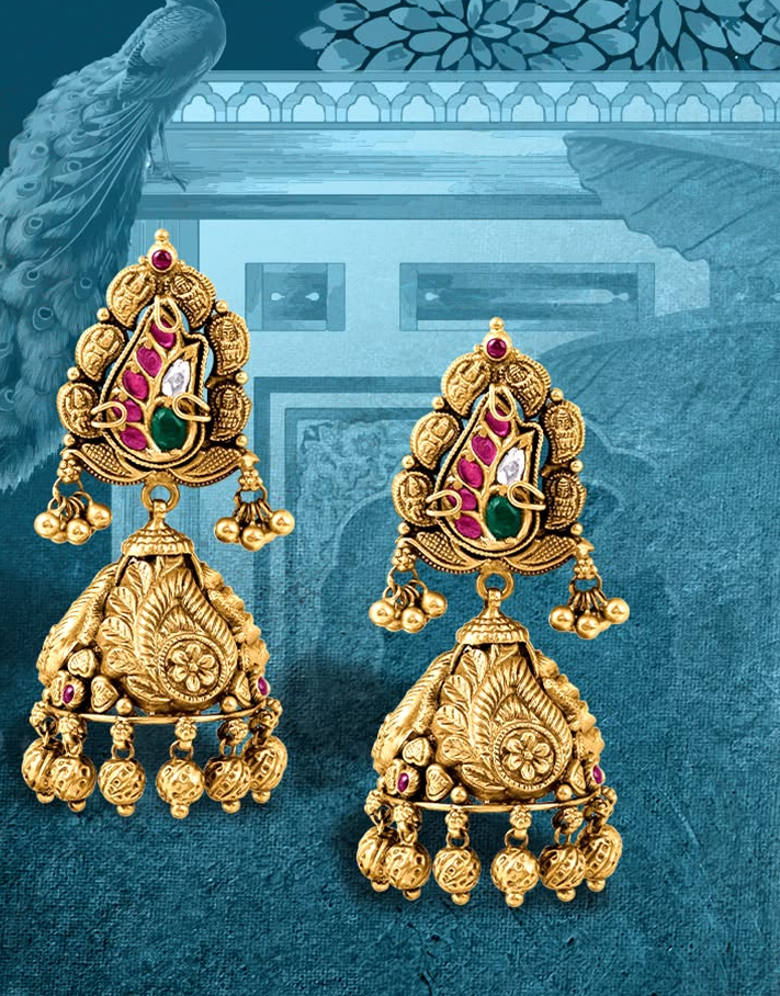 gold temple jhumki