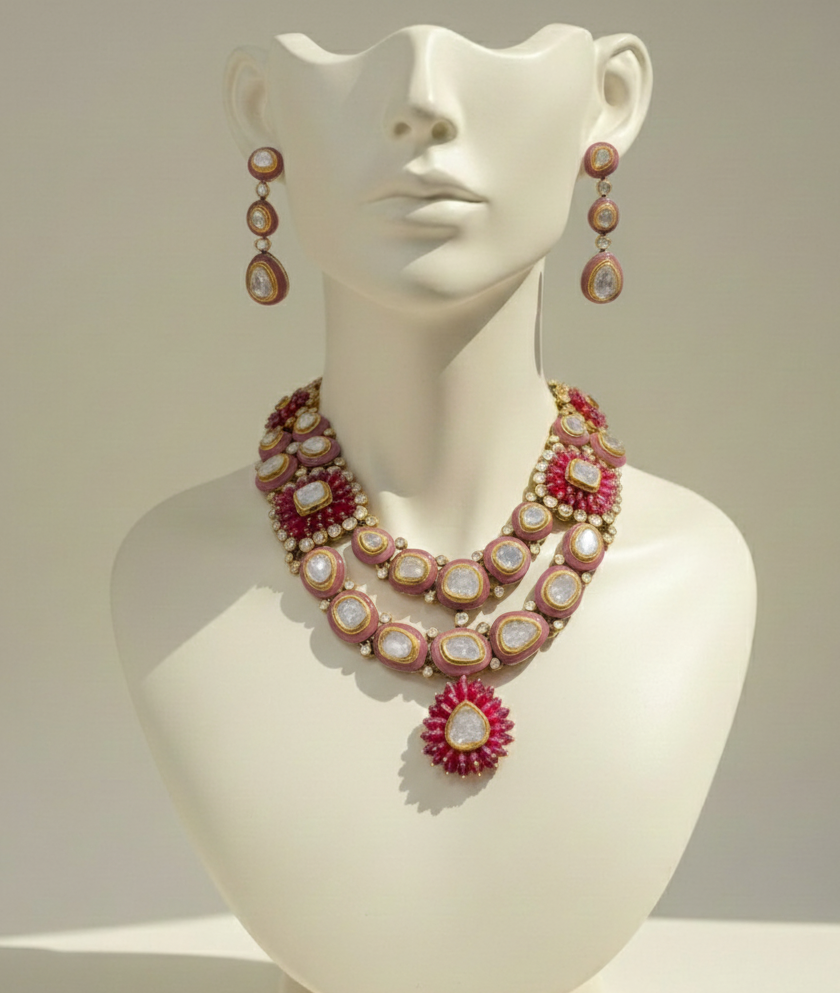 gold polki double line