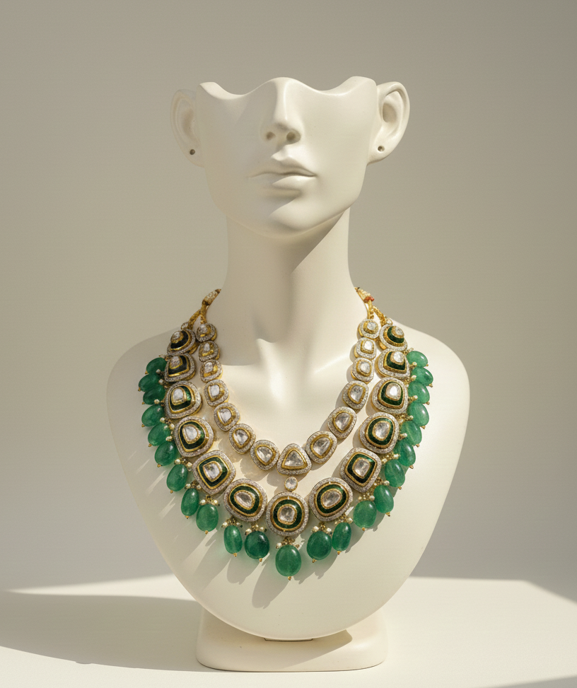 14k dimond polki line