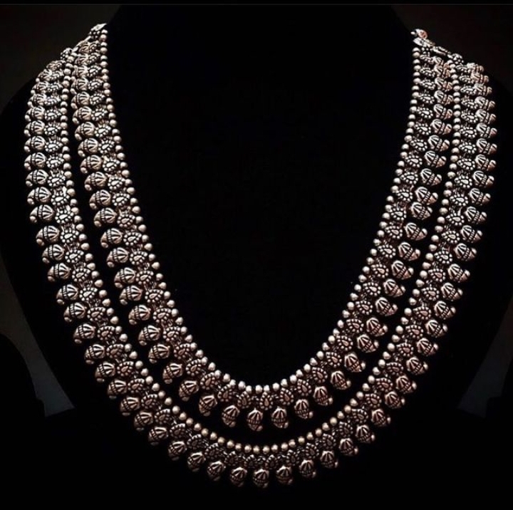 double line silver neckless