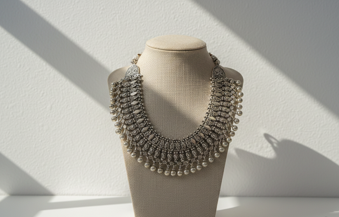 silver plain neckless
