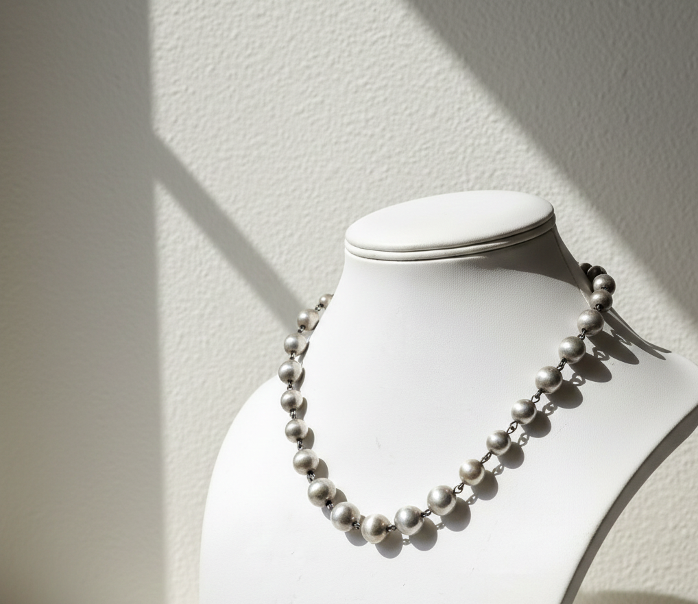 silver ball neckless