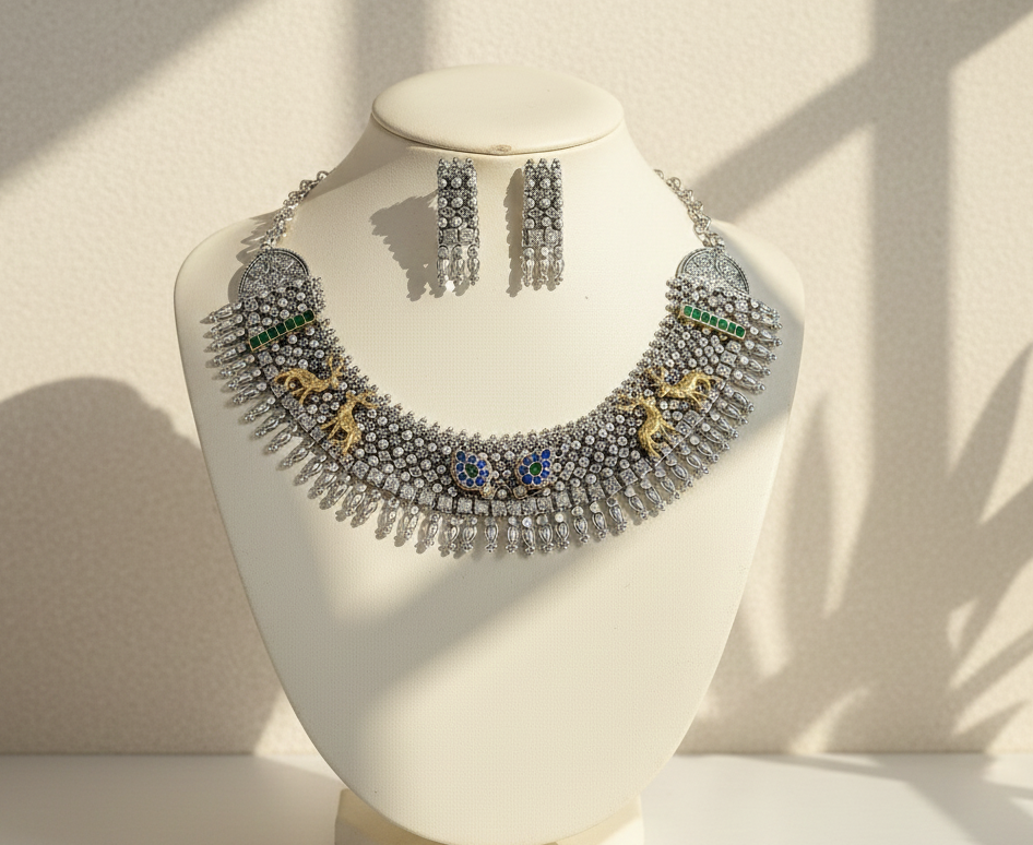 nakkshi with jadau work neckless